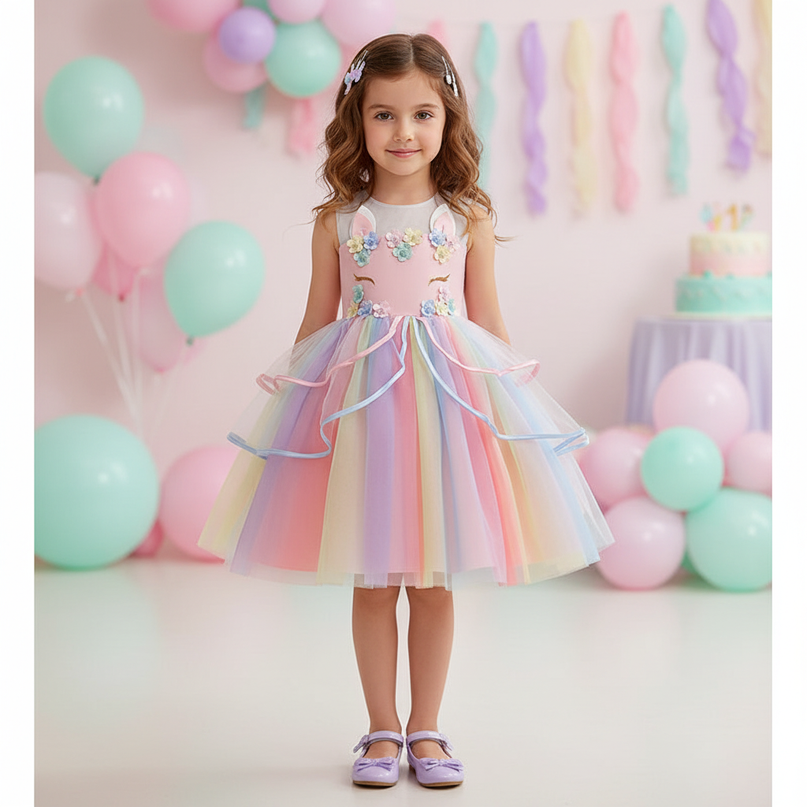 unicorn birthday dress tutu headband - detail