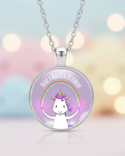 unicorn birthday necklace - lifestyle
