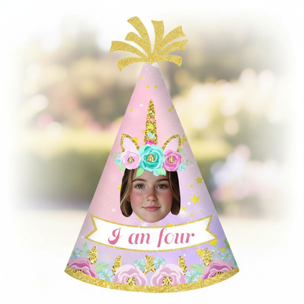 unicorn birthday paper hat - lifestyle