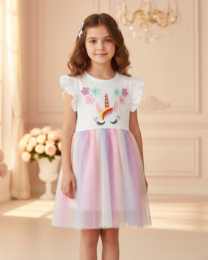 unicorn birthday party dress - detail