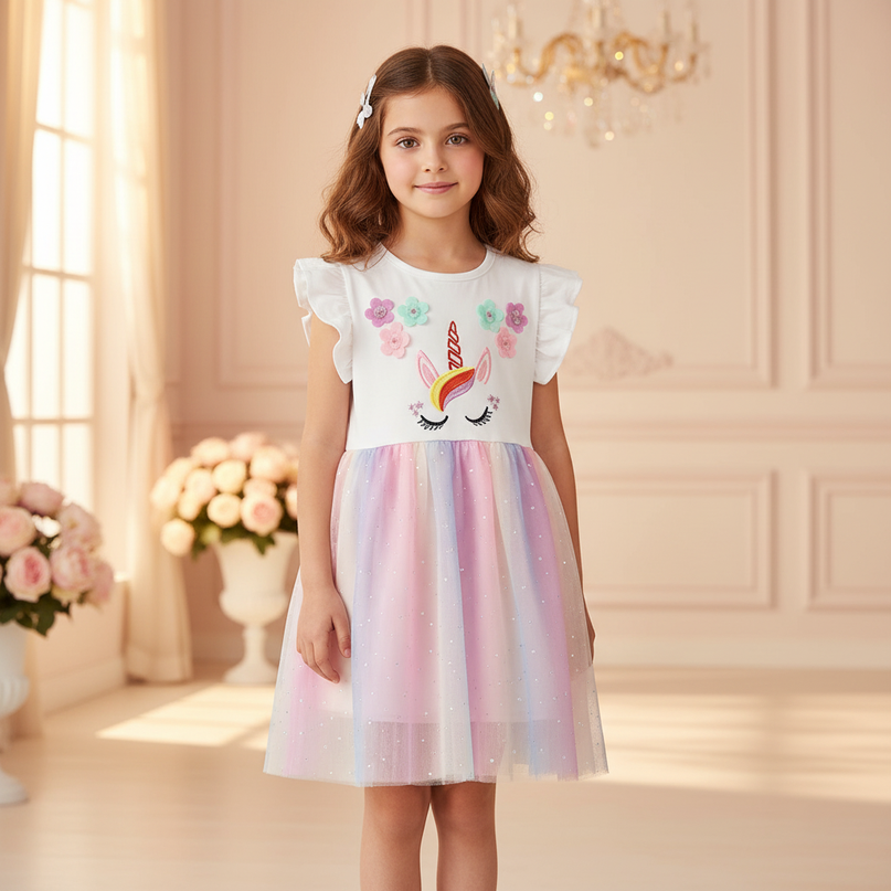 unicorn birthday party dress - detail