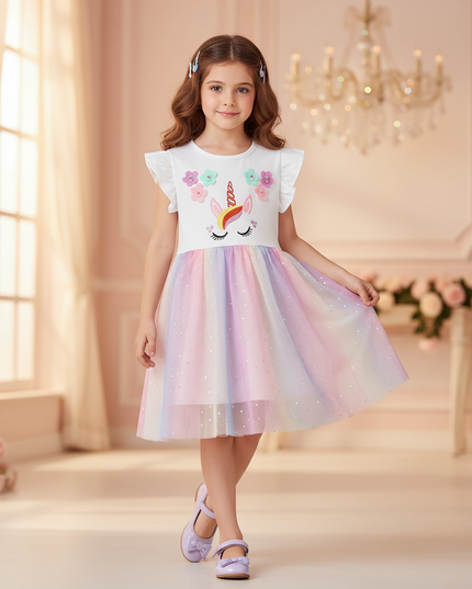 unicorn birthday party dress - front