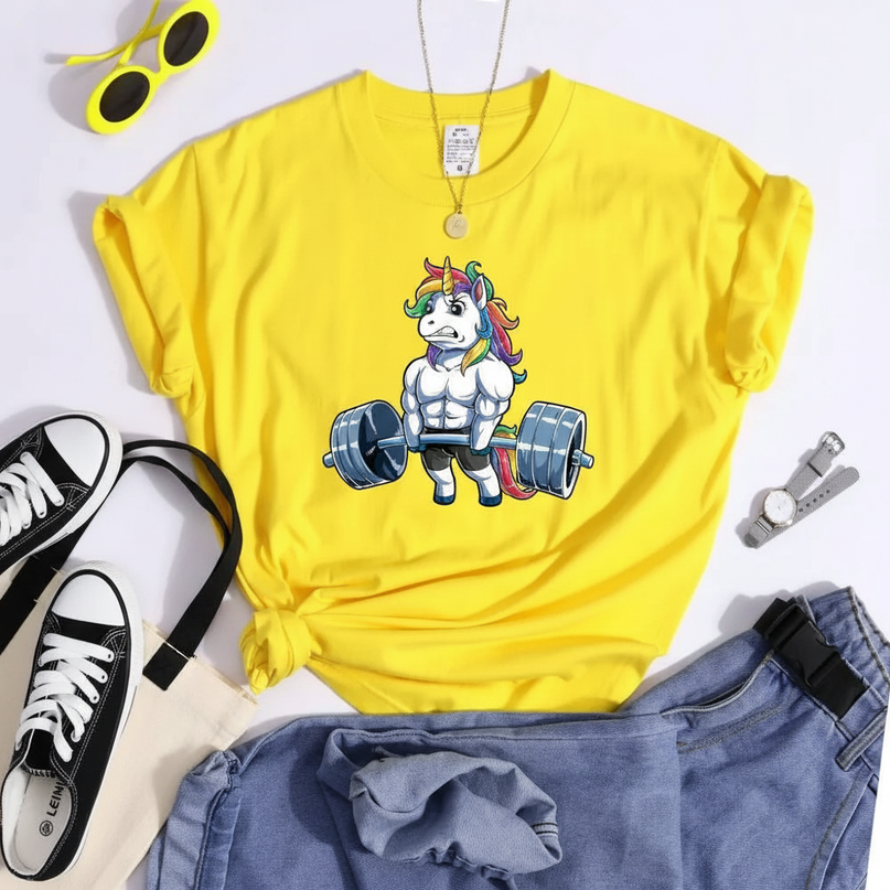 unicorn birthday party shirt - flat-lay