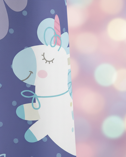 unicorn birthday shower curtain - detail