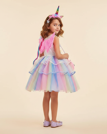 unicorn birthday tutu led dress - back