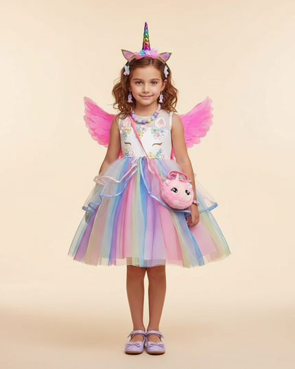 unicorn birthday tutu led dress - detail