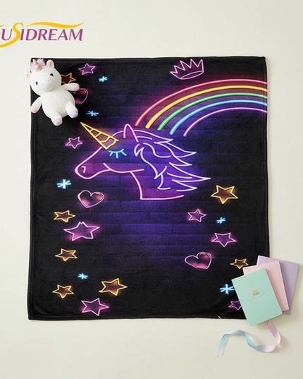 unicorn blanket adults - flat-lay