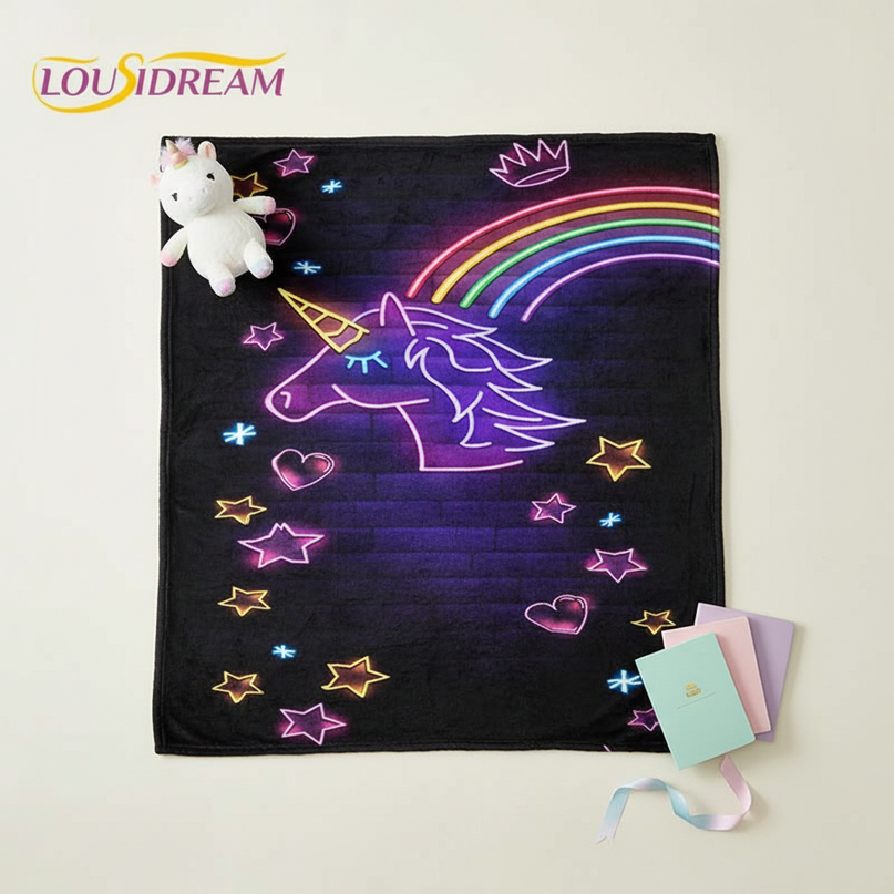 unicorn blanket adults - flat-lay