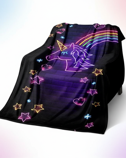 unicorn blanket adults - white-bg