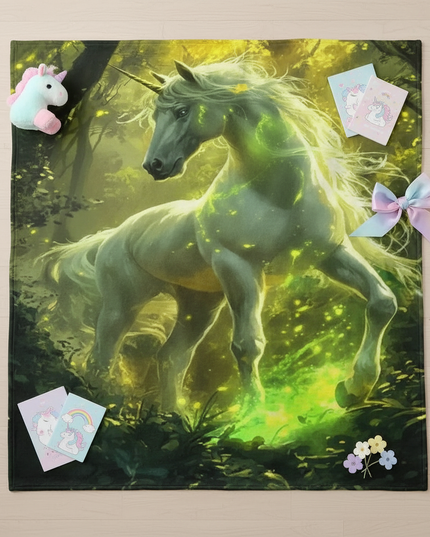unicorn blanket bed - flat-lay
