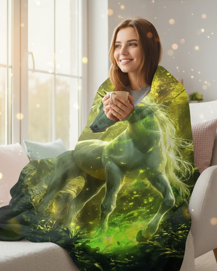 unicorn blanket bed - in-use