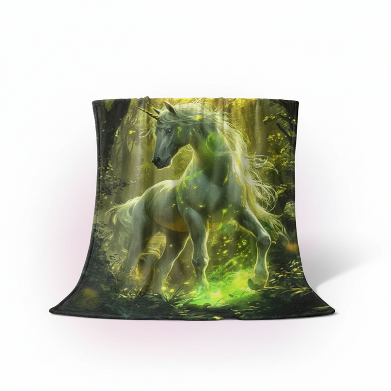 unicorn blanket bed - white-bg