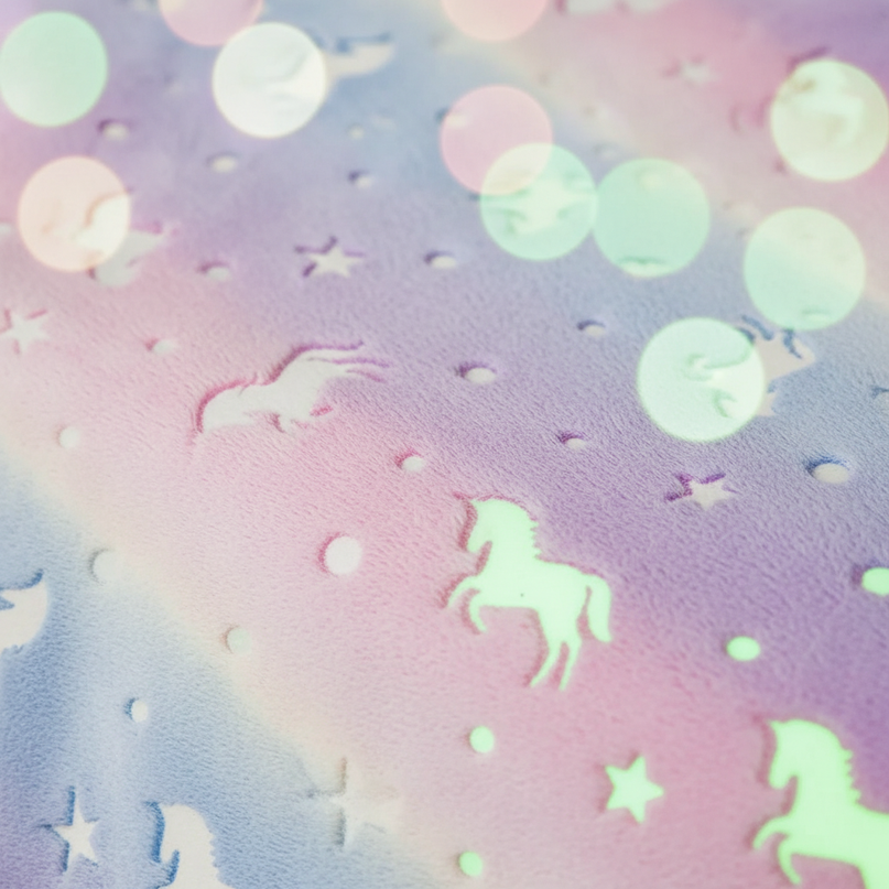 unicorn blanket car seat - detail