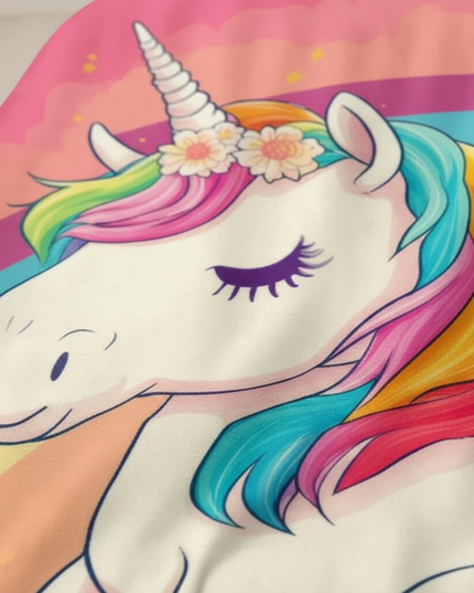 unicorn blanket couch - detail