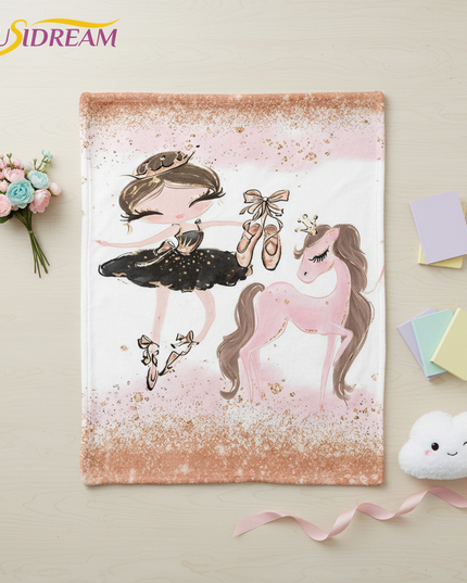 unicorn blanket gift - flat-lay