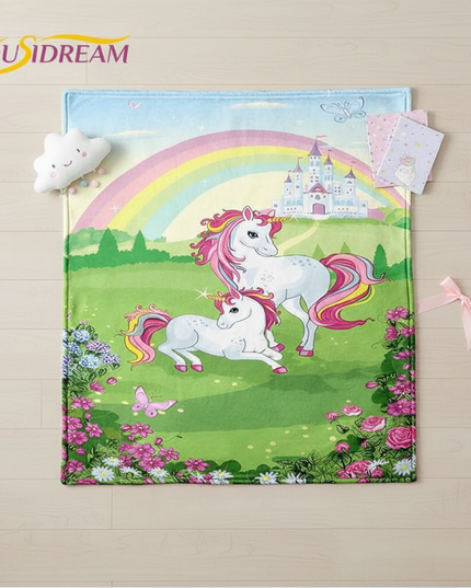 unicorn blanket girls - flat-lay
