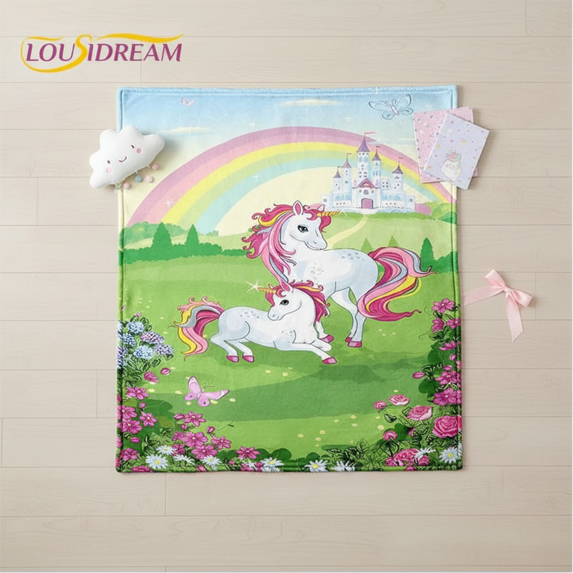 unicorn blanket girls - flat-lay