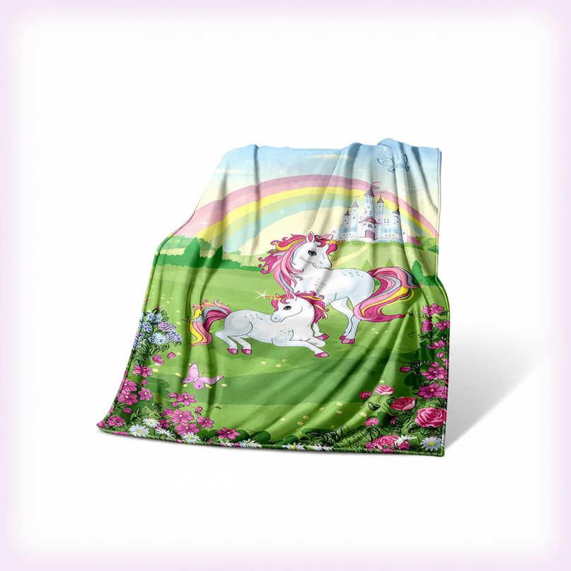 unicorn blanket girls - white-bg