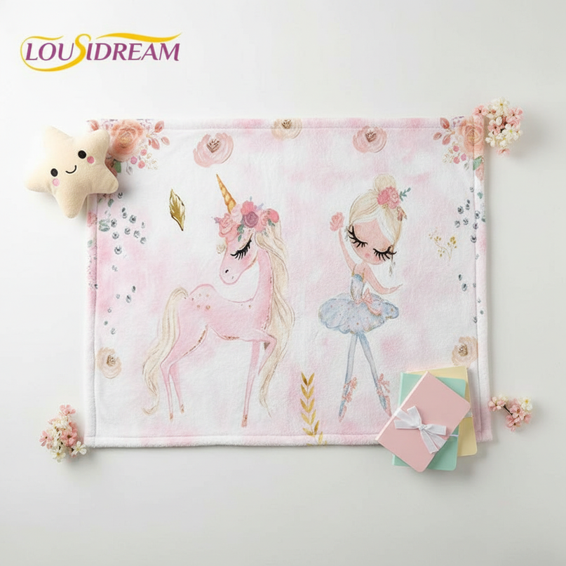 unicorn blanket kids - flat-lay