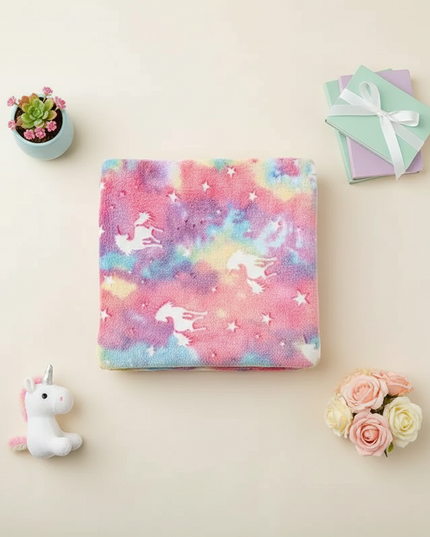 unicorn blanket stroller - flat-lay