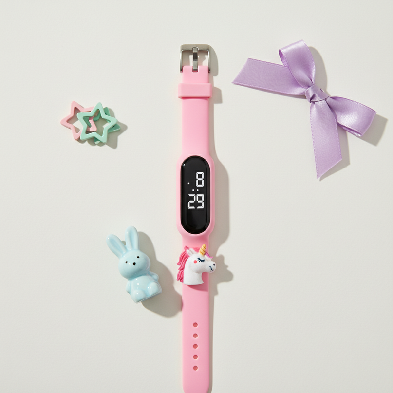 unicorn blush watch - flat-lay