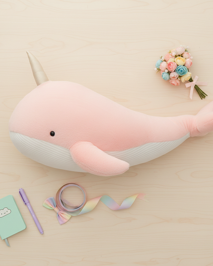 unicorn body pillow - flat-lay