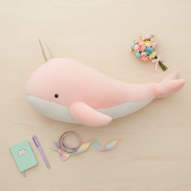 unicorn body pillow - flat-lay