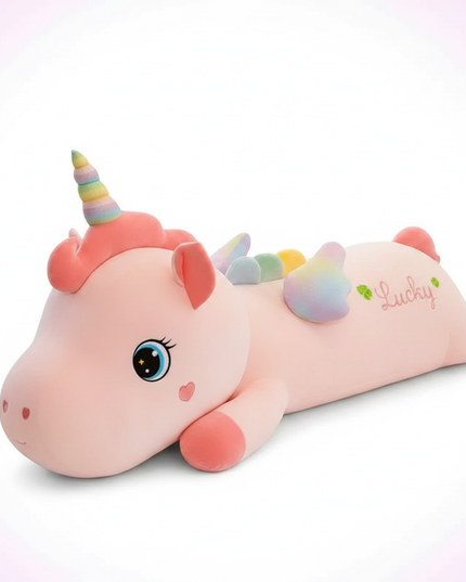 unicorn body pillow plush - white-bg