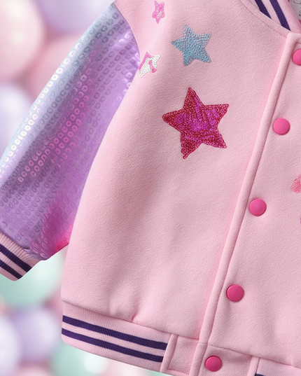 unicorn bomber jacket for girls - detail