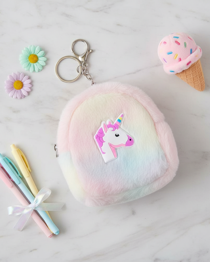unicorn bookbag purse - flat-lay
