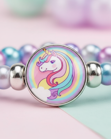 unicorn bracelet for little girl - detail