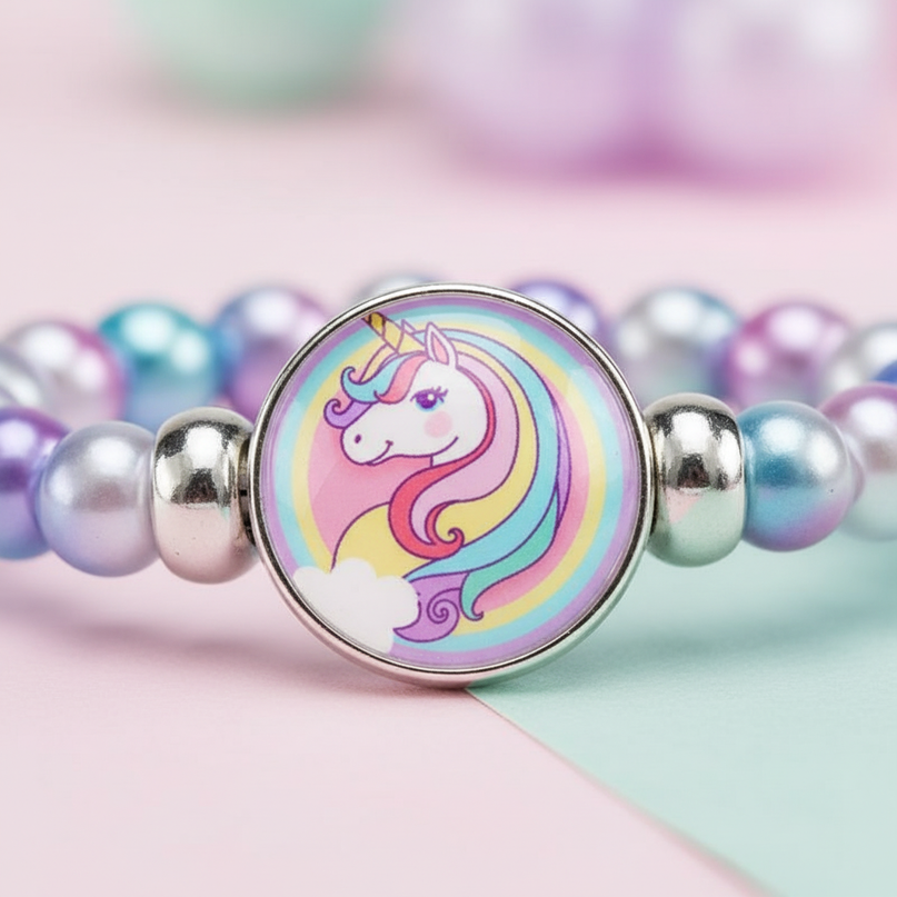 unicorn bracelet for little girl - detail