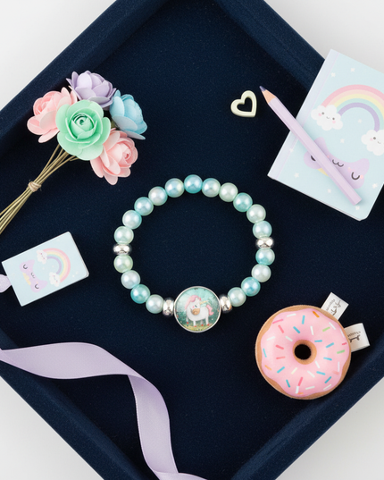 unicorn bracelet for toddler - flat-lay