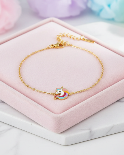 gold unicorn bracelet - lifestyle
