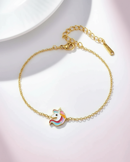 gold unicorn bracelet - white-bg