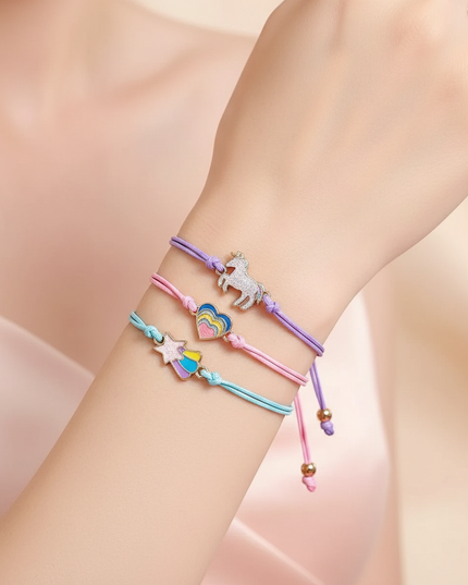 unicorn bracelet set - in-use