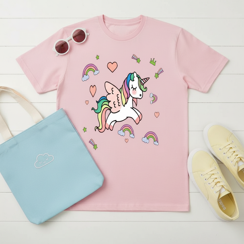 unicorn brother shirt - flat-lay