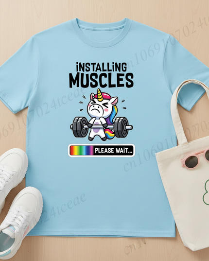 unicorn brunch shirt - flat-lay