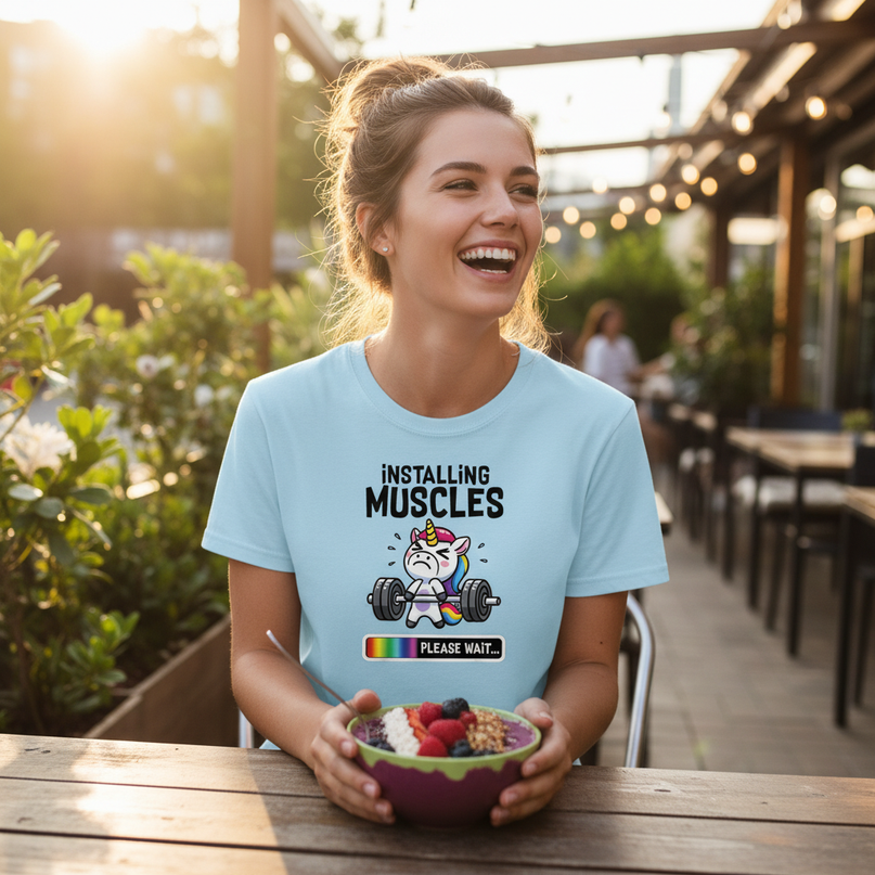 unicorn brunch shirt - in-use