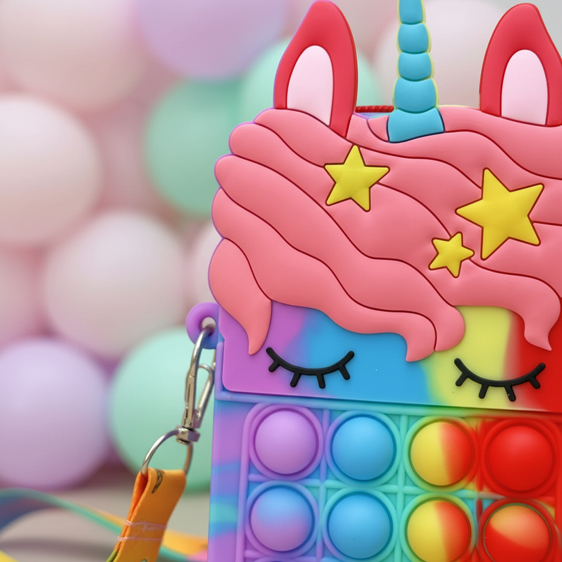 unicorn bubble purse - detail
