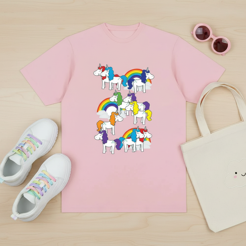unicorn bunny shirt - flat-lay
