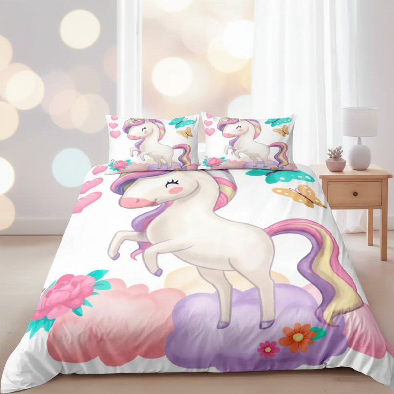 unicorn butterfly bedding - lifestyle