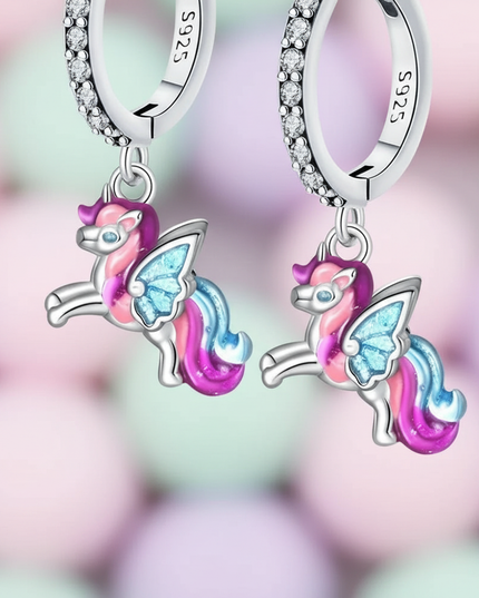 unicorn butterfly earrings - detail