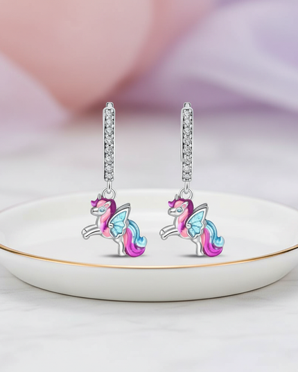 unicorn butterfly earrings - lifestyle