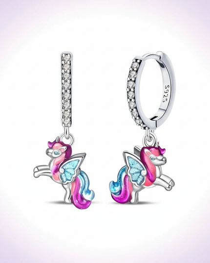unicorn butterfly earrings - white-bg
