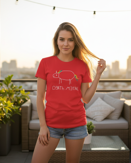 unicorn button up shirt - in-use