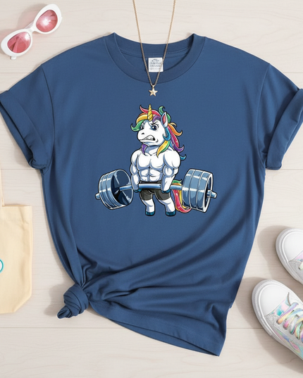 unicorn camp shirt - flat-lay