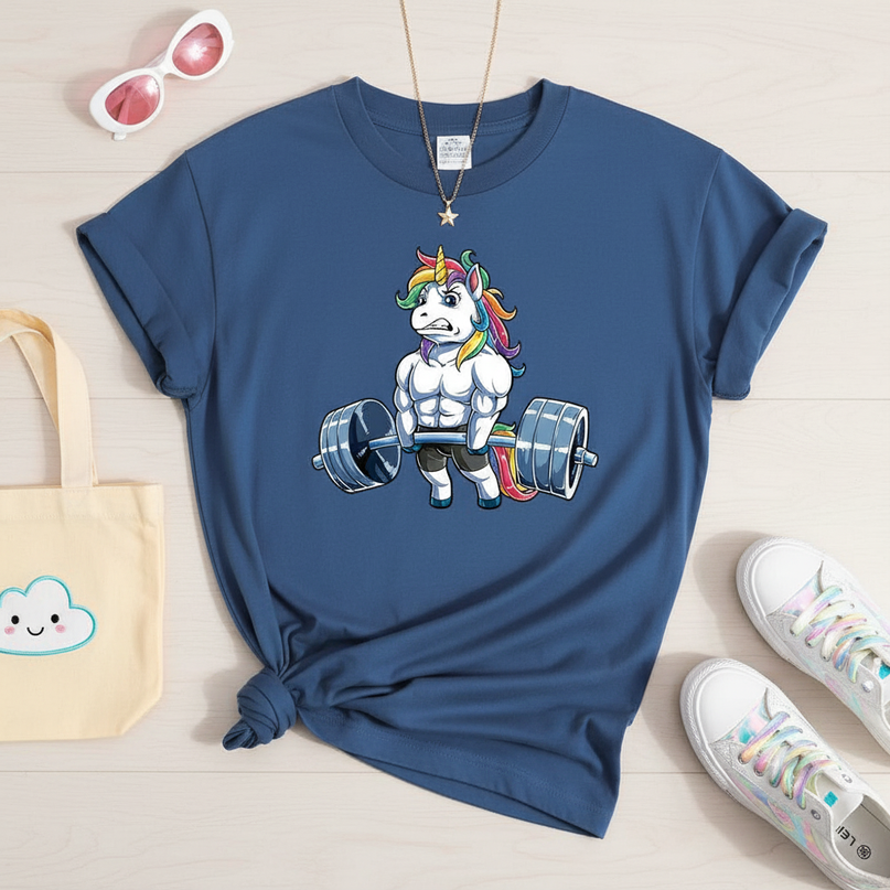 unicorn camp shirt - flat-lay