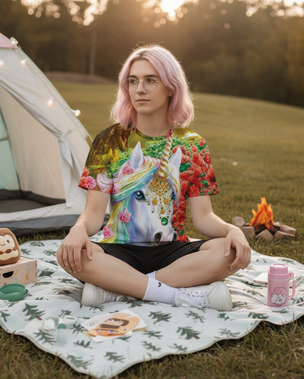 unicorn camping shirt - lifestyle