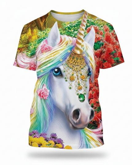 unicorn camping shirt - white-bg